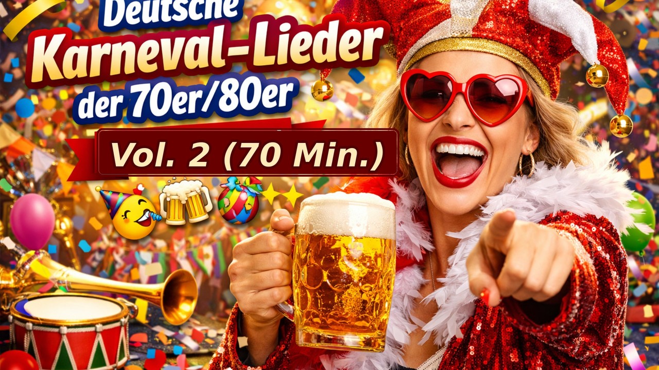 🎺🎭 Deutsche Karneval-Lieder der 70er/80er – Vol. 2 (70 Min.) 🥳🍻🪅✨