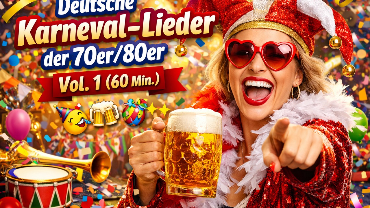 🎺🎭 Deutsche Karneval-Lieder der 70er/80er – Vol. 1 (60 Min.) 🥳🍻🪅✨